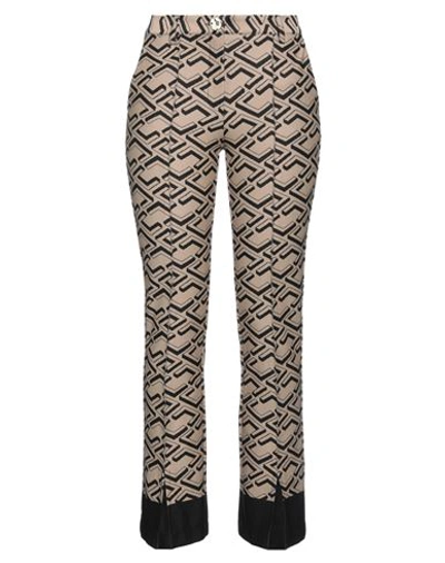 Double C Woman Pants Light Brown Size 10 Polyamide, Elastane In Beige