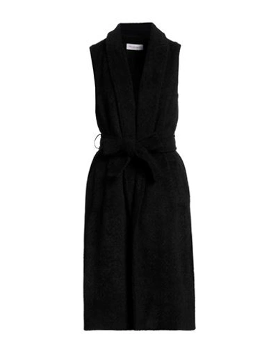 Annamariapaletti Woman Coat Black Size 4 Polyester, Viscose In Black