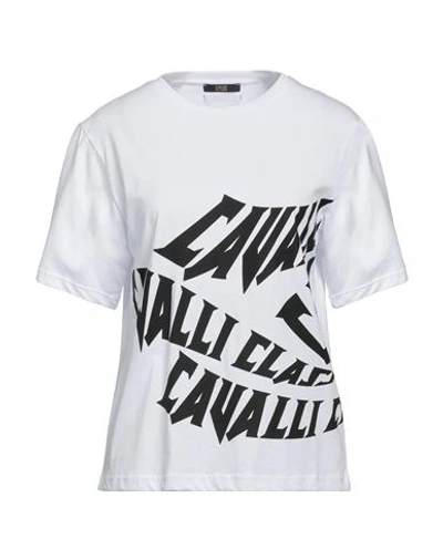Shop Cavalli Class Woman T-shirt White Size L Cotton