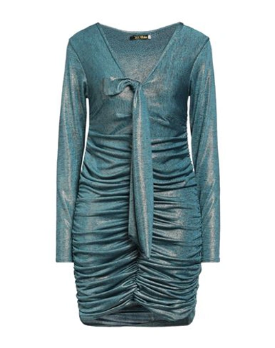 Shop Miss Unike Woman Mini Dress Azure Size 8 Polyester, Elastane In Blue