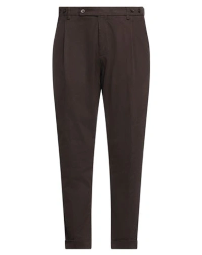 Shop Berwich Man Pants Dark Brown Size 40 Cotton, Elastane