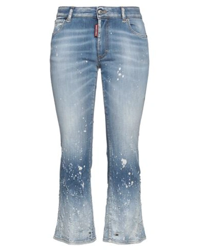 Dsquared2 Woman Jeans Blue Size 4 Cotton, Elastomultiester, Elastane In Blue