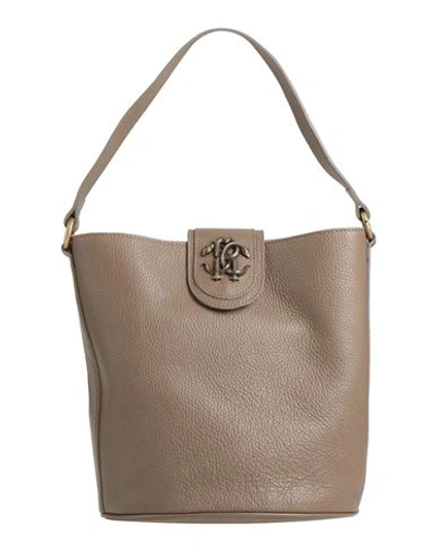 Shop Roberto Cavalli Woman Handbag Khaki Size - Soft Leather In Beige