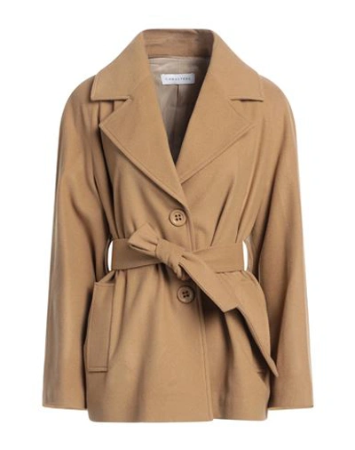 Shop Caractere Caractère Woman Coat Camel Size 10 Wool, Polyamide In Beige