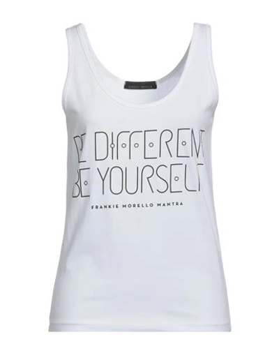 Frankie Morello Woman Tank Top White Size M Cotton In White