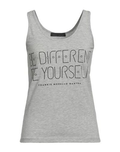 Frankie Morello Woman Tank Top Light Grey Size Xl Cotton In Grey