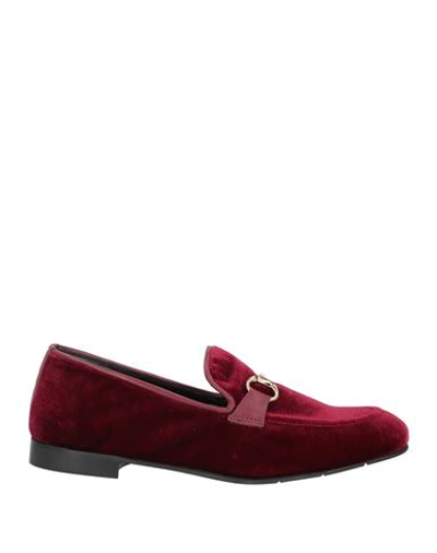 Shop Zoe Z. O.e. Woman Loafers Burgundy Size 7 Textile Fibers In Red