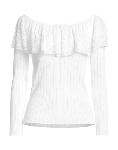 Carolina Herrera Woman Sweater White Size S Viscose, Cotton, Polyamide In White