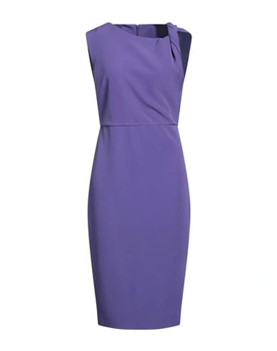 Access Fashion Woman Midi Dress Mauve Size S Polyacrylic, Elastane In Purple