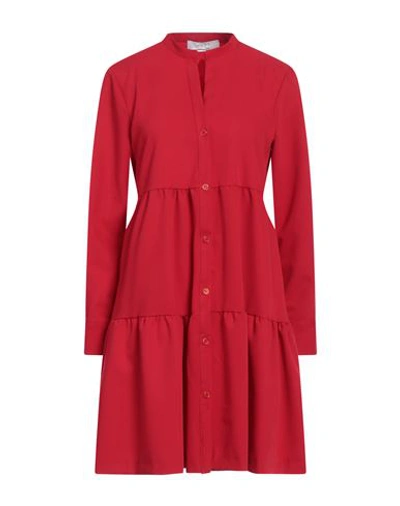 Shop Kaos Woman Mini Dress Red Size M Polyester, Viscose, Elastane