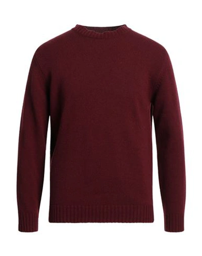 Shop Lanificio Pubblico Man Sweater Burgundy Size 48 Wool, Polyamide In Red