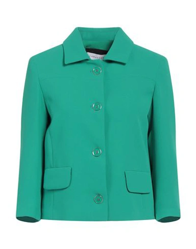 Shop Caractere Caractère Woman Blazer Green Size 4 Polyester