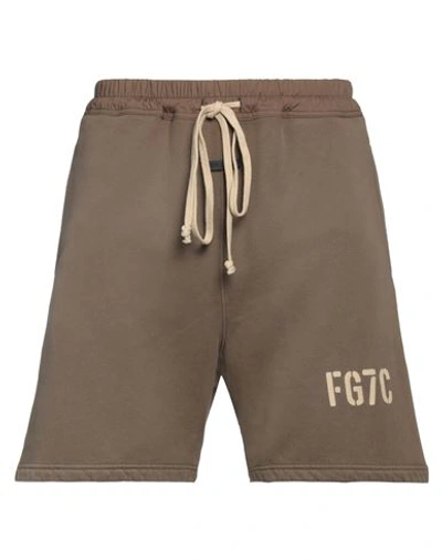 Shop Fear Of God Man Shorts & Bermuda Shorts Khaki Size Xxl Cotton In Beige
