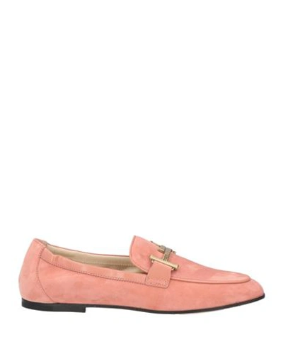 Shop Tod's Woman Loafers Pastel Pink Size 7 Soft Leather