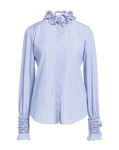 Shop Le Sarte Pettegole Woman Shirt Blue Size 6 Cotton