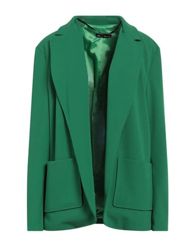 Shop Amnè Woman Blazer Emerald Green Size L Polyester, Elastane