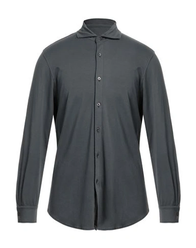 Shop Altea Man Shirt Lead Size L Cotton In Grey