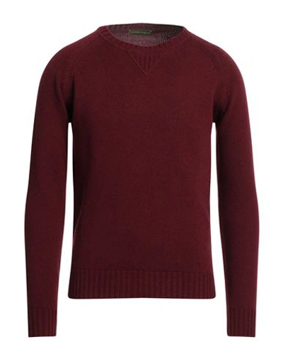 Shop Lanificio Pubblico Man Sweater Burgundy Size 46 Wool, Polyamide In Red