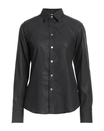 Shop Caliban Woman Shirt Black Size 4 Tencel