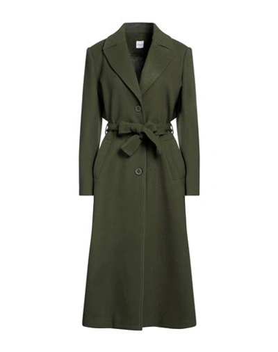 Shop Eleonora Stasi Woman Coat Military Green Size 8 Polyester