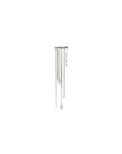 Mm6 Maison Margiela Draped Chain-link Earrings In Silver