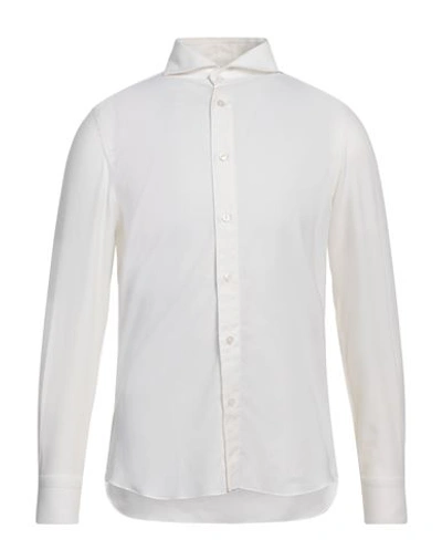 Shop Finamore 1925 Man Shirt White Size M Cotton, Cashmere