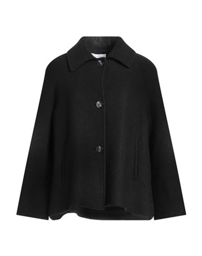 Shop Caractere Caractère Woman Coat Black Size 14 Wool, Polyamide