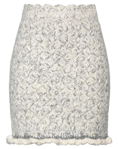 Dolce & Gabbana Woman Mini Skirt Off White Size 2 Cashmere, Virgin Wool, Polyamide, Polyester In Off White