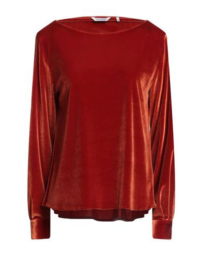 Shop Caliban Woman Top Rust Size 4 Polyester, Elastane In Red