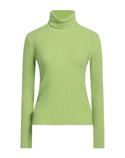 Shop Kaos Woman Turtleneck Acid Green Size M Viscose, Polyester, Polyamide
