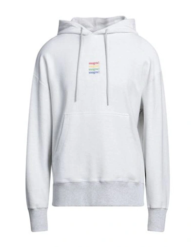 Shop Msgm Man Sweatshirt Light Grey Size Xs Cotton