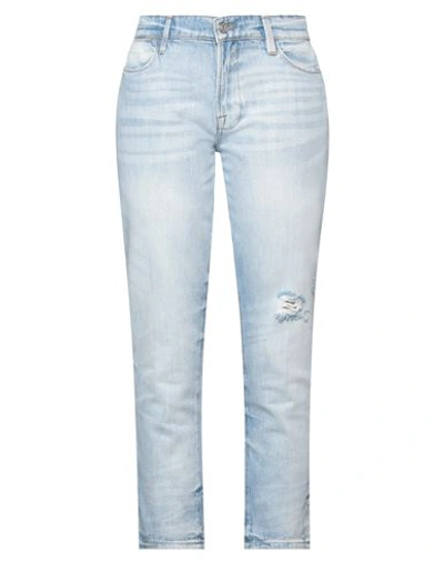 Frame Woman Jeans Blue Size 26 Cotton, Recycled Cotton In Blue