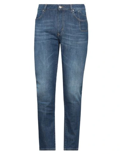 Shop Jeckerson Man Jeans Blue Size 34 Cotton, Elastane