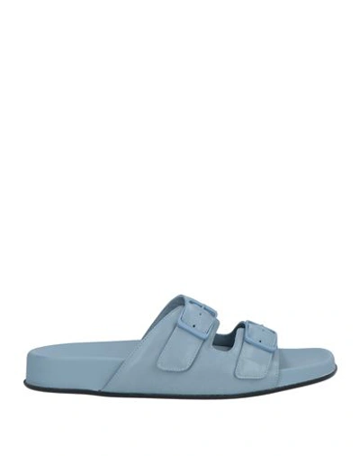 Shop Pomme D'or Woman Sandals Pastel Blue Size 7 Soft Leather