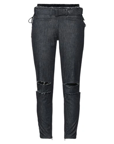 Yohji Yamamoto Woman Jeans Blue Size 2 Cotton, Wool In Blue