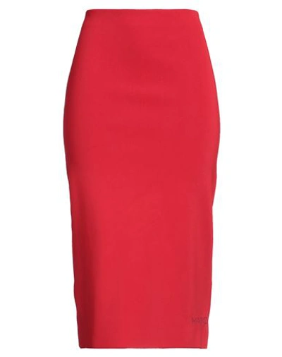 Shop Marc Jacobs Woman Midi Skirt Red Size M Viscose, Nylon, Elastane