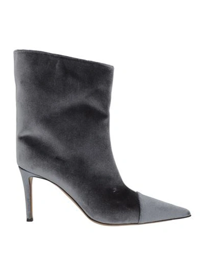 Shop Alexandre Vauthier Woman Ankle Boots Grey Size 10 Textile Fibers