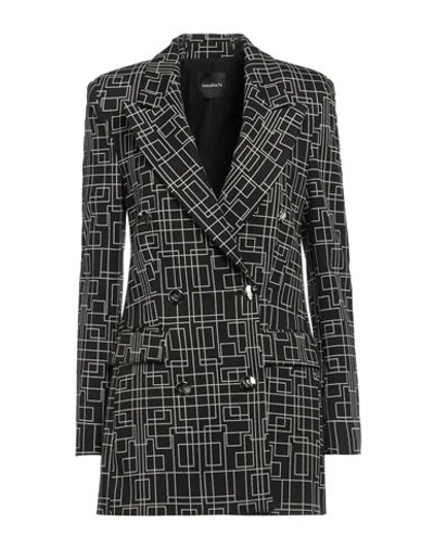 Annarita N Woman Blazer Black Size 6 Polyester, Elastane, Viscose In Black