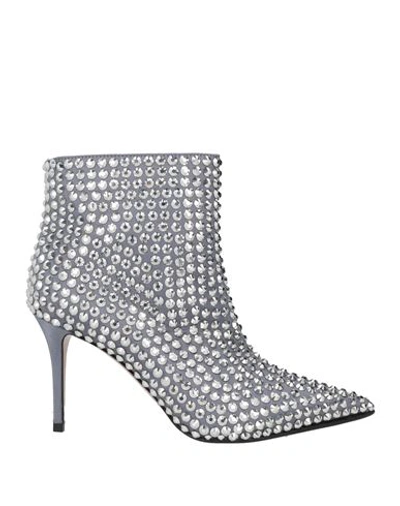 Shop Le Silla Woman Ankle Boots Grey Size 7 Textile Fibers