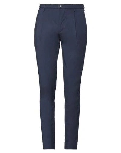 Shop Oaks Man Pants Navy Blue Size 33 Polyester, Viscose, Elastane