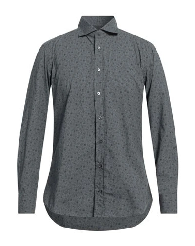 Shop Bastoncino Man Shirt Lead Size 16 Cotton In Grey