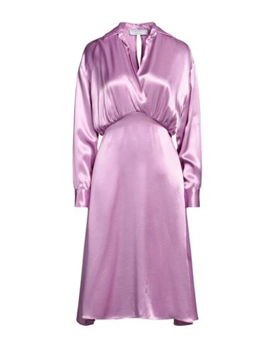 Shop Kaos Woman Midi Dress Pink Size 8 Viscose