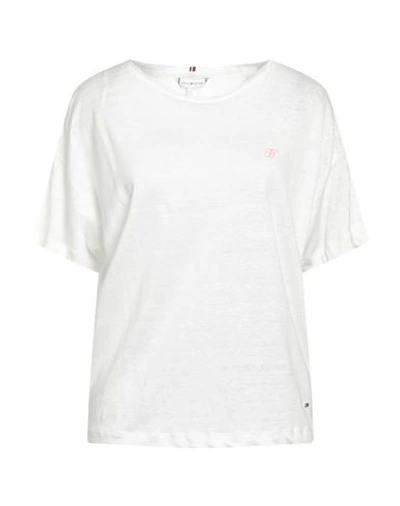 Tommy Hilfiger Woman T-shirt White Size Xl Linen In White