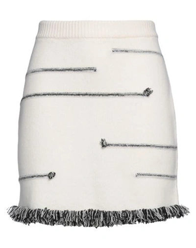 Shop Sonia Rykiel Woman Mini Skirt Ivory Size 10 Wool, Cashmere In White