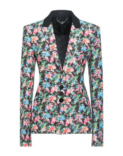 Rabanne Woman Blazer Black Size 16 Cotton, Viscose, Wool In Black