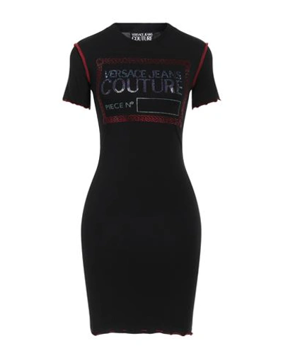 Shop Versace Jeans Couture Woman Mini Dress Black Size Xs Cotton, Elastane