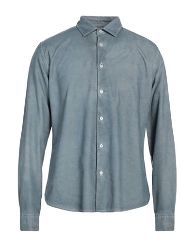 Shop Altea Man Shirt Pastel Blue Size L Cotton