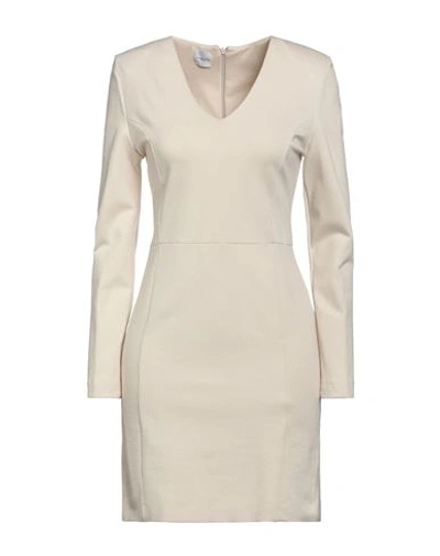 Shop Eleonora Stasi Woman Mini Dress Ivory Size 10 Viscose, Nylon, Elastane In White