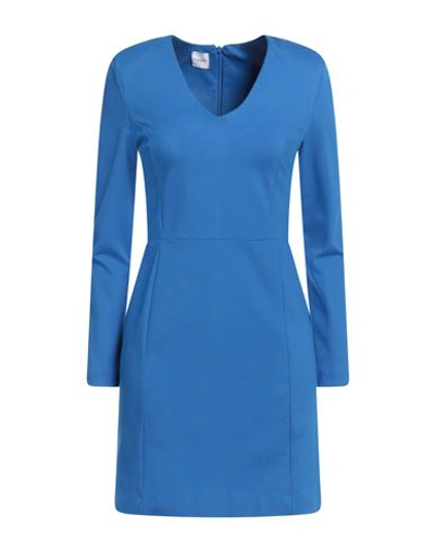 Shop Eleonora Stasi Woman Mini Dress Azure Size 8 Viscose, Nylon, Elastane In Blue