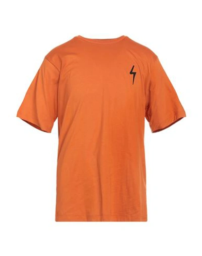 Shop Giuseppe Zanotti Man T-shirt Orange Size Xl Cotton